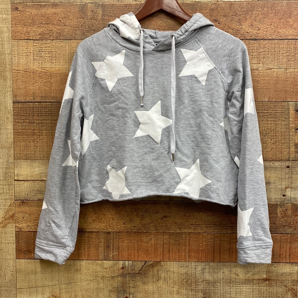 Love Peace & Lazy Days Above the Stars Crop Hoodie